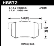 Hawk 07-08 Acura TL Type S / 99-08 Acura TL 3.2L HPS Street Rear Brake Pads